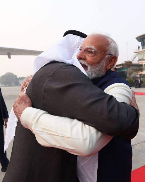 mrelection2026's tweet photo. @WhizKid23977 @wrendomx Here is the Honorable Prime Minister @narendramodi hugging those same Muslims😂 https://t.co/l0PukP2Tqk
