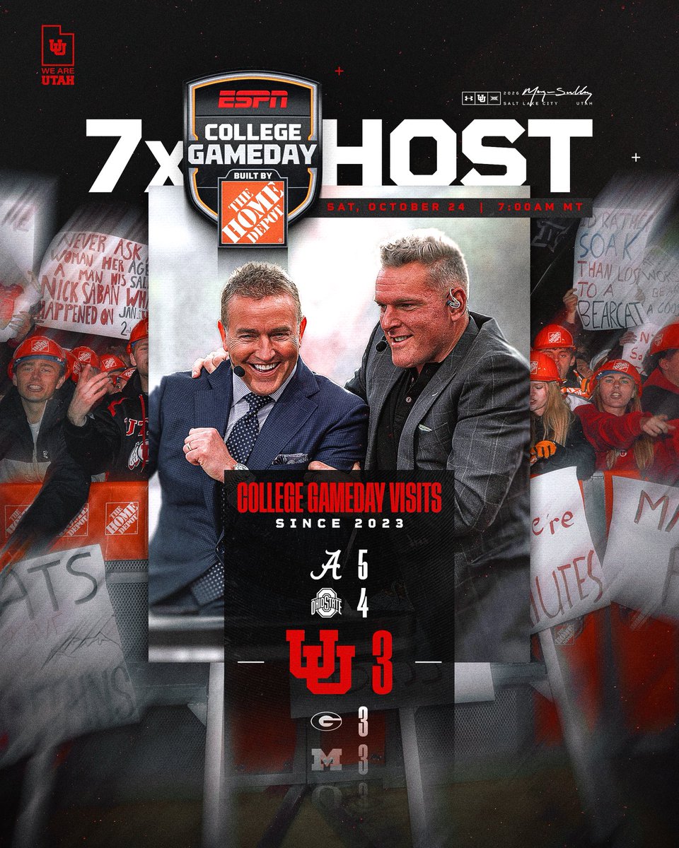 Utah_Football's tweet photo. 𝐍𝐚𝐭𝐢𝐨𝐧𝐚𝐥 𝐁𝐫𝐚𝐧𝐝 on center stage 📈

@CollegeGameDay has found themselves a home in Utah 🙌

#GoUtes | #RSNB https://t.co/2AREN0Z0n8