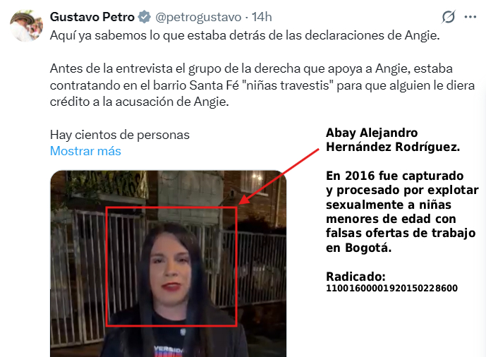 millanrussy's tweet photo. Aquí va la bomba:

La persona que Gustavo Petro y Daniel Coronell muestran aquí y que defiende a Petro de las acusaciones de abuso sexual realizadas por Angie Rodríguez, además de haber sido pagada por Petro, fue CONDENADA por EXPLOTACIÓN SEXUAL DE MENORES. Tal cual.

Va hilo 🧵 https://t.co/QO7FKMMGNX