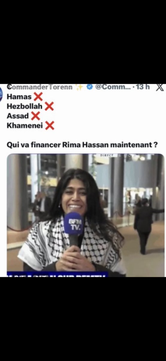 DjakMeme's tweet photo. @jjbennoun @RimaHas Des 10èmes de milliers , C est ce que j ai dit aussi 
Elle parle de sa mère mais jamais de son père , étonnant non ? 😂
C est la démonstration qu elle n’en a rien à foutre de «  cause palestinienne « mais s en servir pour atteindre Israël https://t.co/IEQpESQTfK