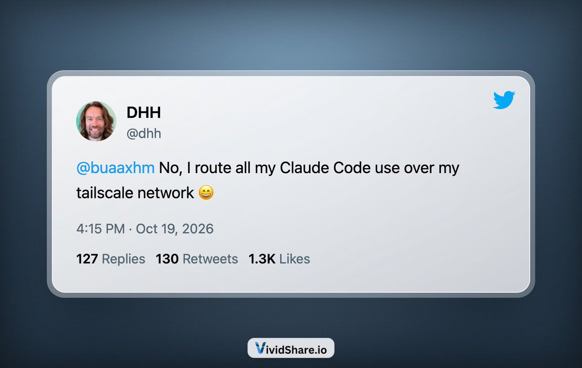 damonchen's tweet photo. someone from the Claude team got back to me

confirmed I was banned because of the supported regions policy

meanwhile DHH was just in China and openly said he was using Claude Code through Tailscale

if China is a hard restriction, shouldn’t it be the same rule for everyone?

not trying to get DHH banned lol

just trying to figure out if the policy is actually a policy

or a lottery

or selective enforcement with better branding