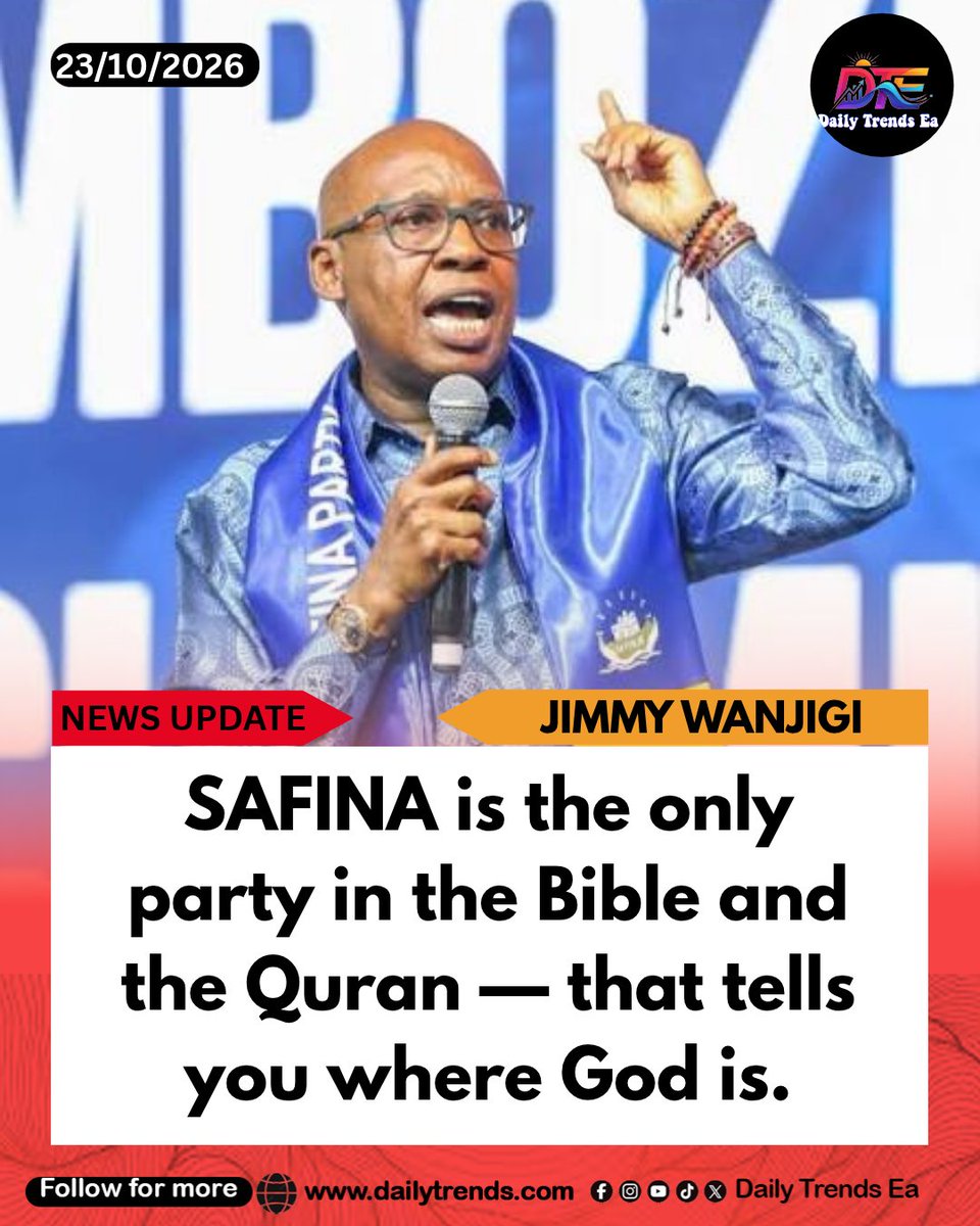 DailyTrendsEa's tweet photo. SAFINA is the only party in the Bible and the Quran — that tells you where God is.

#TimeToChooseJesus #FormlessOpposition #SpecialThursdayWord #talantareadyforafcon #DeliveringHomeAndAway Clueless Alternative Rutos COMESA Successes Scheming Lawyers ruto delivers talanta Carrick https://t.co/zFPRkA8ZBC