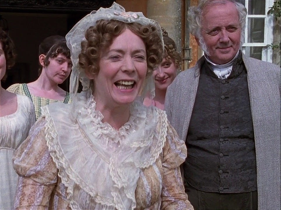 SketchesbyBoze's tweet photo. The characterisation of Mr and Mrs Bennet in Pride & Prejudice is brilliant. Mr Bennet married for looks and has since come to regret having done so. He copes with Mrs Bennet’s ceaseless prattle by shutting himself in the library, and has developed a caustic, sharp-edged humor (some intriguing parallels are drawn between him and Charlotte Lucas). He is a negligent father who seems only to care for Lizzy.

Non-readers often assume that Austen’s books are syrupy odes to the joys of romance and marriage. Part of the cleverness of her writing is that, with a handful of exceptions, most of the married couples in her stories are miserable. A good marriage is possible, but by no means guaranteed. She is a hard-nosed realist, and her eye misses nothing.