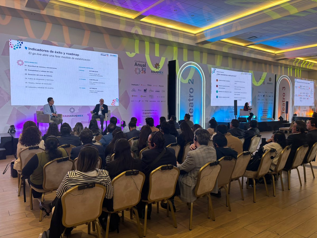 Dxgrow_HXM's tweet photo. Amilcar Caballero, nuestro socio fundador y Director de Operaciones SAP Nómina, Tecnología e Innovación en #Dxgrow, participó en el panel “Migración de la nómina a la nube", durante la Conferencia Anual #ASUGMEX 2026.
#ASUGMEX2026 #SAP #SAPSuccessFactors #NóminaEnLaNube https://t.co/uMNgsGrMU3
