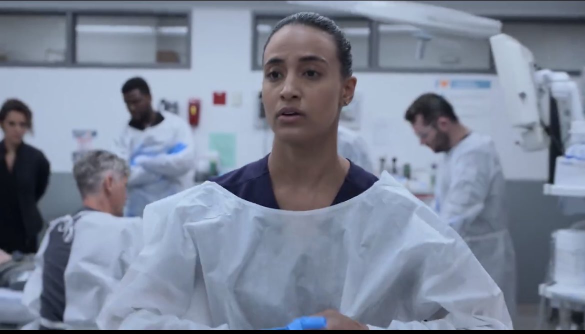 zegljackets's tweet photo. for anyone legitimately curious, the pitt teaser usually has content from around the first 5-6 episodes. garcia is in it three times in three different locations w/ different sets of characters each time (indicating three different cases). https://t.co/uTLENJwwRA