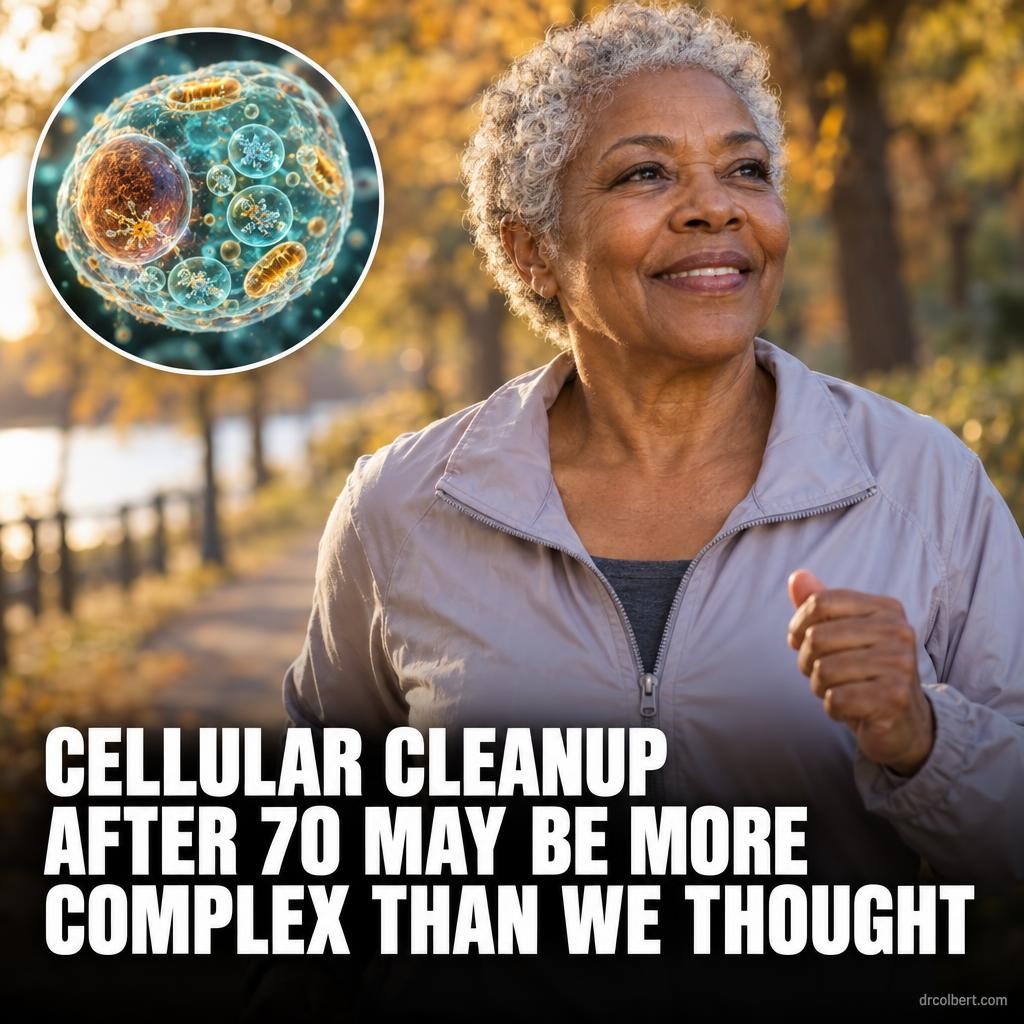 DonColbert's tweet photo. 🔬 After 70, more cellular cleanup is not always better, a new study suggests.

Many people assume autophagy, the body's cellular cleanup process, simply fades with age. A new human cell study found a surprising paradox after 70. Researchers also saw a hint that gentle exercise may help.

Here is what I tell my patients: balance matters more than extremes. Move your body every day, rest well, and care for your body as the temple it is.

Full breakdown in the reply below.