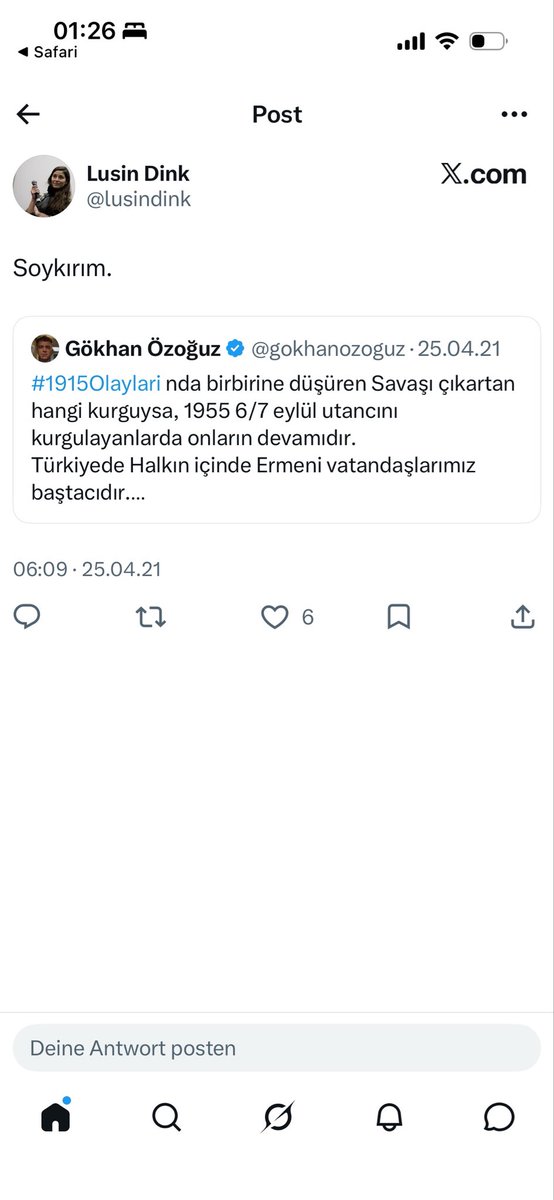 sinnbildderlieb's tweet photo. #İmrozdaBahar adlı filmin Ermeni senaristin, Lusin Dink’in paylaşımı: https://t.co/3AlieZaKQp