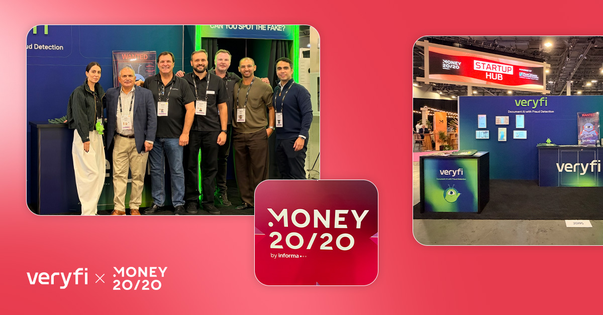 Veryfi's tweet photo. 🙌 That’s a wrap on @money2020 Vegas. Three days, a lot of good conversations, and one topic that kept coming up at our booth: document fraud is getting smarter, and most teams are still catching it by hand. 

Thanks to everyone who stopped by to see how Veryfi flags tampered receipts, checks, or any document types in seconds.

#money2020 #recap #frauddetection #ai