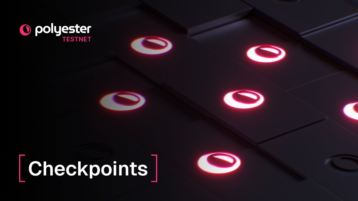 0xAstrokid69's tweet photo. DAY 29 on POLYESTER TESTNET

- a huge announcement earlier today on Discord, Polyester Team introduced CHECKPOINTS 

- let me break it down 👇 

A CHECKPOINTS THREAD 🧵 https://t.co/nXdHATGIJT