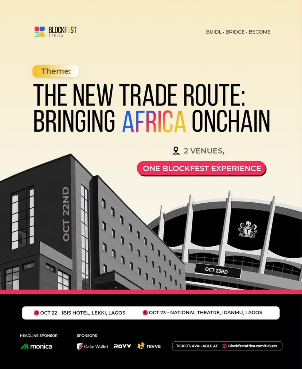 0xFAVEx0's tweet photo. Day 2 of BlockFest Africa loading… ⏳
A few hours to go and I’m locked in.
If you’ll be at the National Theatre today, drop a comment or DM so we can link up.
See you there.
#BlockfestAfrica #BlockfestAfrica2026 #TheNewTradeRoute #Tech https://t.co/WzvWxadPEV