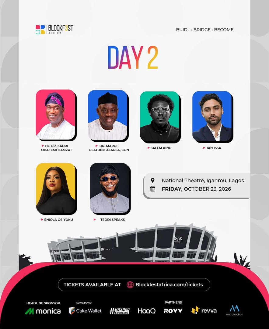 0xFAVEx0's tweet photo. Day 2 of BlockFest Africa loading… ⏳
A few hours to go and I’m locked in.
If you’ll be at the National Theatre today, drop a comment or DM so we can link up.
See you there.
#BlockfestAfrica #BlockfestAfrica2026 #TheNewTradeRoute #Tech https://t.co/WzvWxadPEV