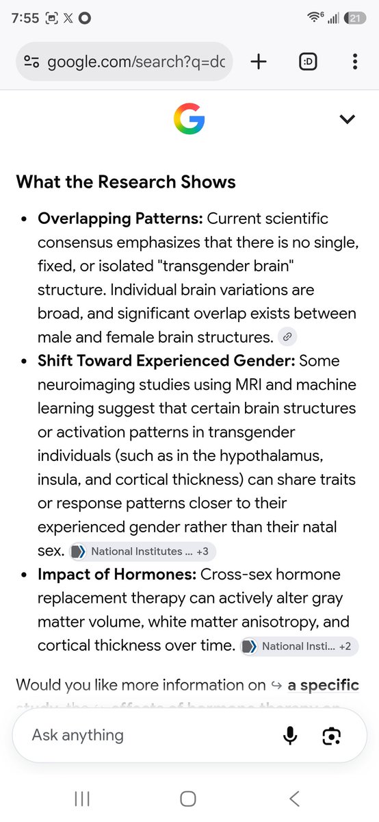 ItsMillieRiley's tweet photo. Doctors that study TRANS Brains:

Studies prove the trans brain more is aligned with the gender they feel they are. https://t.co/EuzfDe1oLp