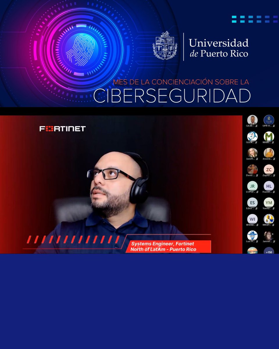 UPR_Oficial's tweet photo. 📲 Más de 160 personas participaron hoy en el webinar “La convergencia inevitable: IA, ciberseguridad y el futuro de la educación superior”. 

Agradecemos al ingeniero Roberto León Sánchez por la experiencia.

#SomosTuUniversidad https://t.co/i65AFLNng0