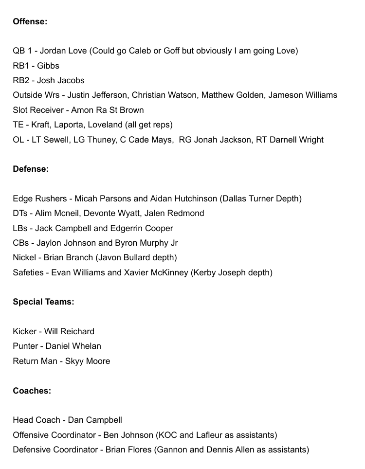 CisseClamps's tweet photo. This is mainly off the top of my head but my goodness this team is insane😭

Hate aside, the talent in this division is insane, there are stars everywhere and some would even be on the bench

I can confidently say the NFC North would kick the shit out of any other division https://t.co/KJYidSD7Uz