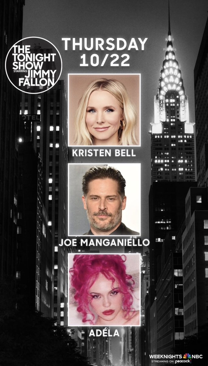 AdelaAccess's tweet photo. 🚨 CONFIRMED! ADÉLA will be performing both “Ain’t In LA” and “Nicole Kidman” on The Tonight Show with Jimmy Fallon.

— Airing at 11:35pm ET tonight. https://t.co/TTWtKQR1Wz