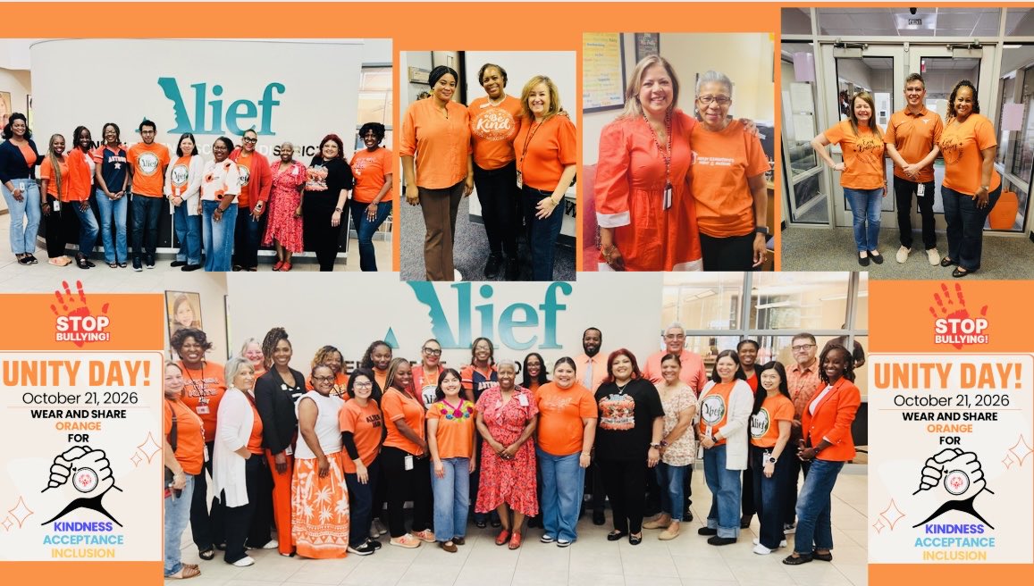 PorshaDudley1's tweet photo. Our @AliefISD Guidance & Counseling Team is AWESOME! The initiatives they spearhead are so vital. We are #AliefProud, we know that kindness counts and we stand in UNITY! π§‘ #UnityDay
@AliefCounseling https://t.co/oSqTJzESOx