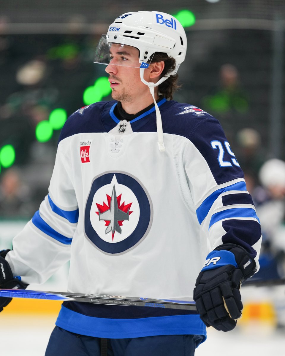 NHL's tweet photo. Brayden Yager is making his season debut with the @NHLJets! ✈️ https://t.co/5Bd9DYUMzz
