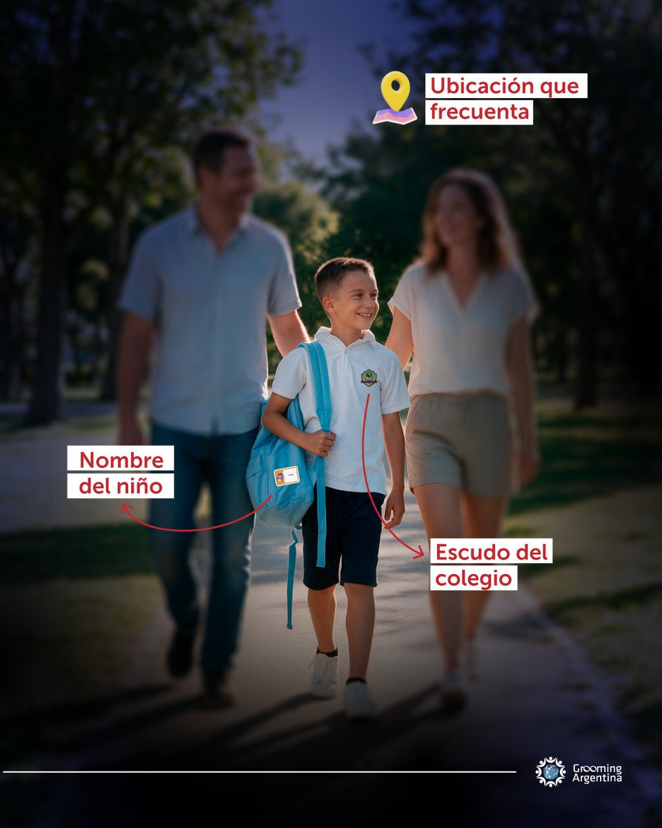 GroomingArg's tweet photo. ⚠️ LOS PELIGROS DEL #SHARENTING

🚨 Lo que para el mundo adulto es un recuerdo, para un agresor puede convertirse en un mapa de información.

📸 Cada foto o video que compartimos de nuestras hijas e hijos en #Internet puede revelar mucho más de lo que imaginamos: rutinas, ubicaciones, escuelas, actividades y vínculos personales.

🔎 Esta información puede ser utilizada por agresores para identificar, estudiar y acercarse a niñas, niños y adolescentes, construir falsas relaciones de confianza y facilitar situaciones de #Grooming.

🔒 Proteger también es pensar antes de publicar. La exposición digital de las infancias y adolescencias requiere responsabilidad, conciencia y respeto por su privacidad.