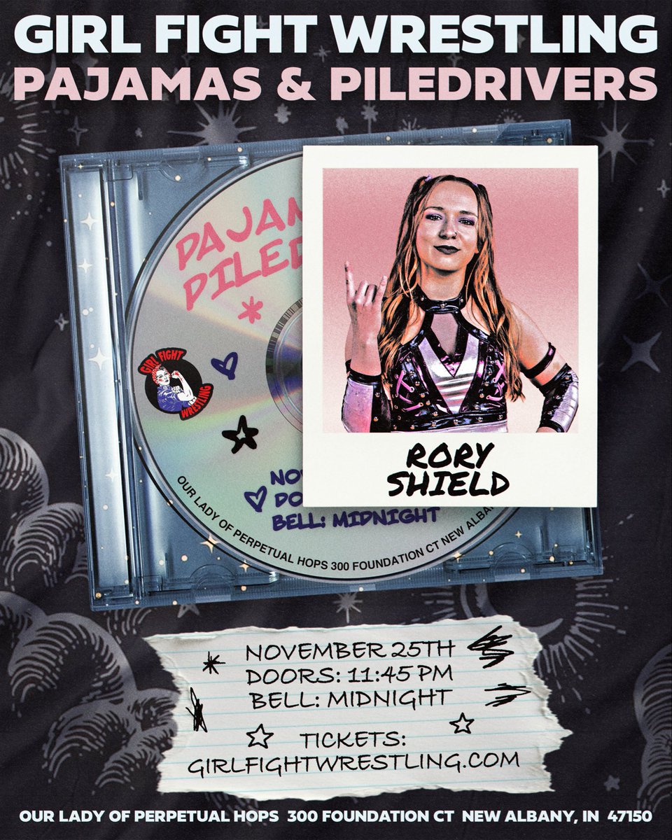 GirlFightWrest's tweet photo. .@RoryShield_ MAKES HER GIRL FIGHT DEBUT! ๐
Sheโs stepping into the ring for PAJAMAS & PILEDRIVERS! ๐ฅ Will she shine when the clock strikes midnight?
๐
November 25th |
๐ช11:45 PM
๐ Midnight
๐OLPH, New Albany, IN
๐๏ธ https://t.co/KqNTs7XveY
#MidnightGF https://t.co/s7S8SL7FW6