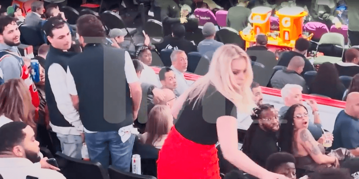AlterNet's tweet photo. On Thursday, footage emerged of one of President Donald Trump's staffers getting ejected from an NBA game, tossing a beer on a fan on her way out for good measure as her section rang with boos. The video was released by TMZ, and shows State Department Press Advisor Britt McHen... https://t.co/SUeqKKijEO