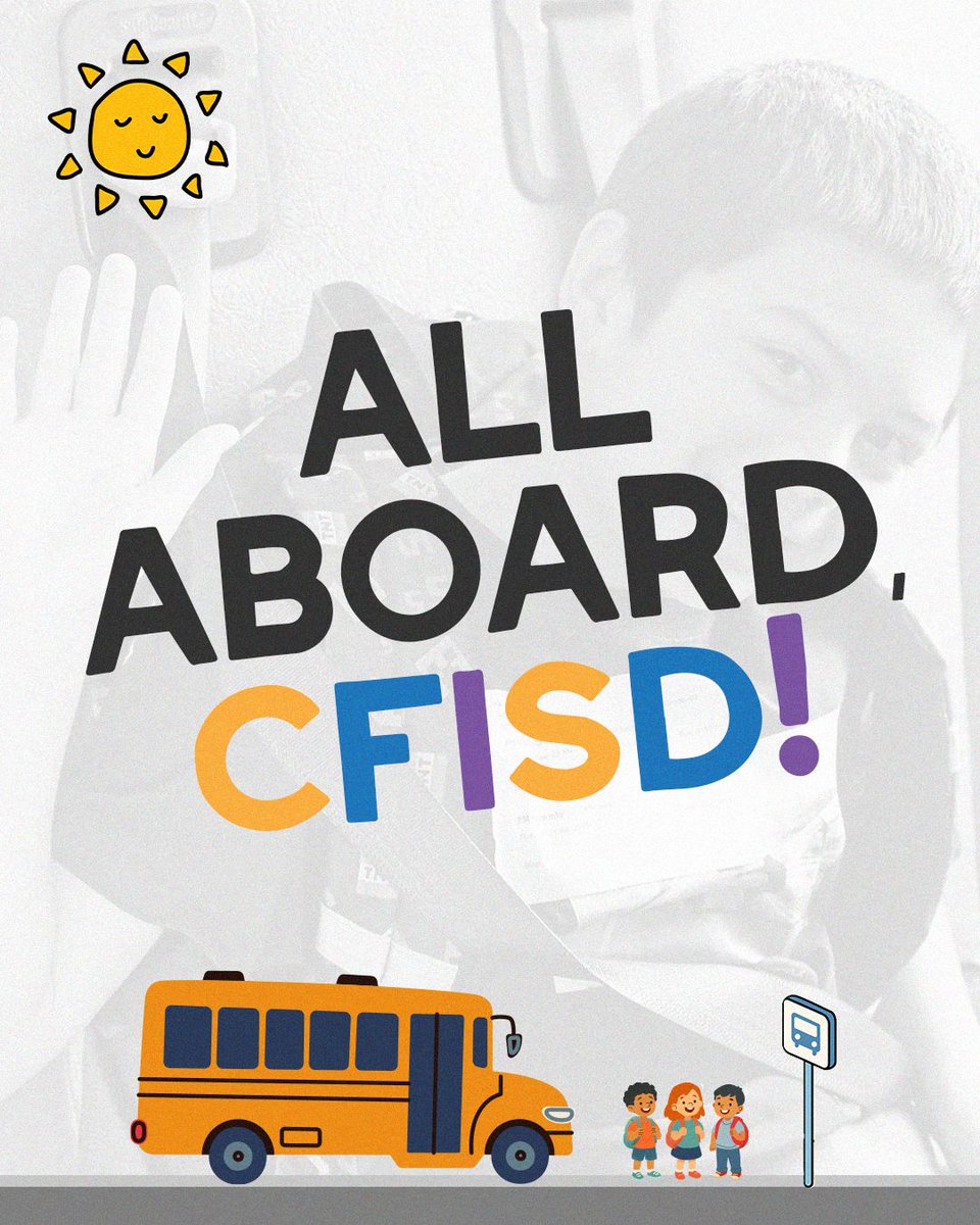 CyFairISD's tweet photo. Did you know bus transportation is available to every CFISD student? 🚌
During National School Bus Safety Week, we’re highlighting the drivers who keep CFISD moving and sharing a few reminders about staying safe around school buses.
Take a look! ⬇️ https://t.co/Z6A76VPIkH