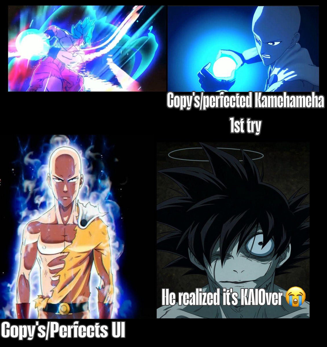 MarvooTama's tweet photo. DeathBattle Knew their beloved SSG Non-canon Man would get fried if Saitama copied UI, but instead he copy's the Kamehameha https://t.co/lFPOxRvLsT