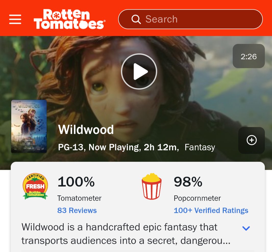 IronYote's tweet photo. WILDWOOD IS OFFICIALLY CERTIFIED FRESH AT 100%!!! 

GO WATCH IT! https://t.co/dGWeVVQyDg