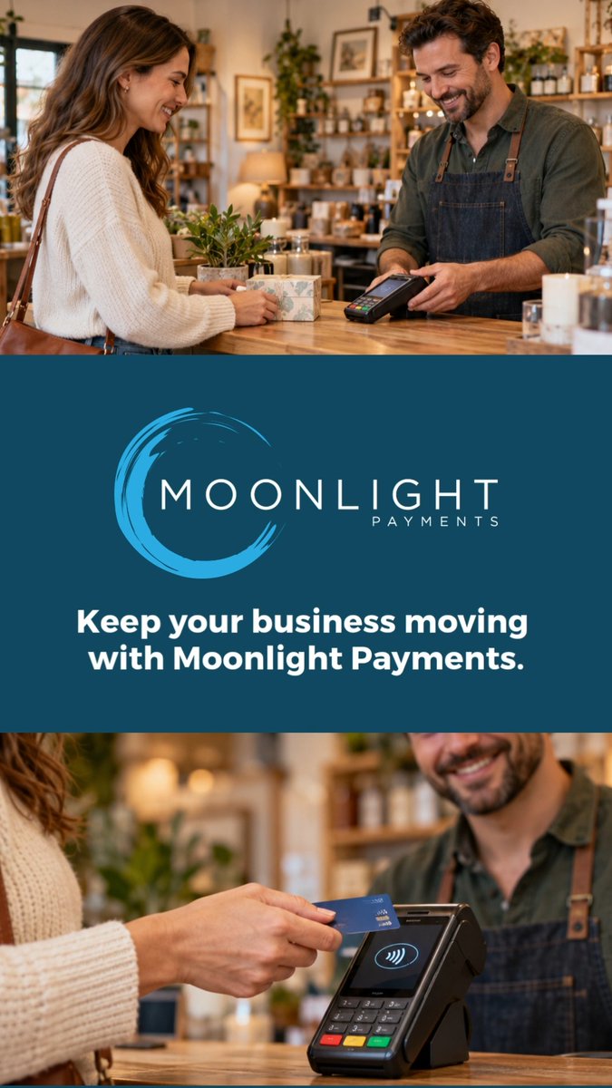 MoonlightPymnts's tweet photo. From checkout to βthank you.β ποΈπ³β¨
A quick tap. A completed purchase. A customer ready to enjoy their day.
Keep your business moving with Moonlight Payments. π
π» https://t.co/YQXgVgwrGb π Call (855) 462-5599
#MerchantSolutions #paymentprocessing #paymentgateway #retail https://t.co/1xhzeI8NTl