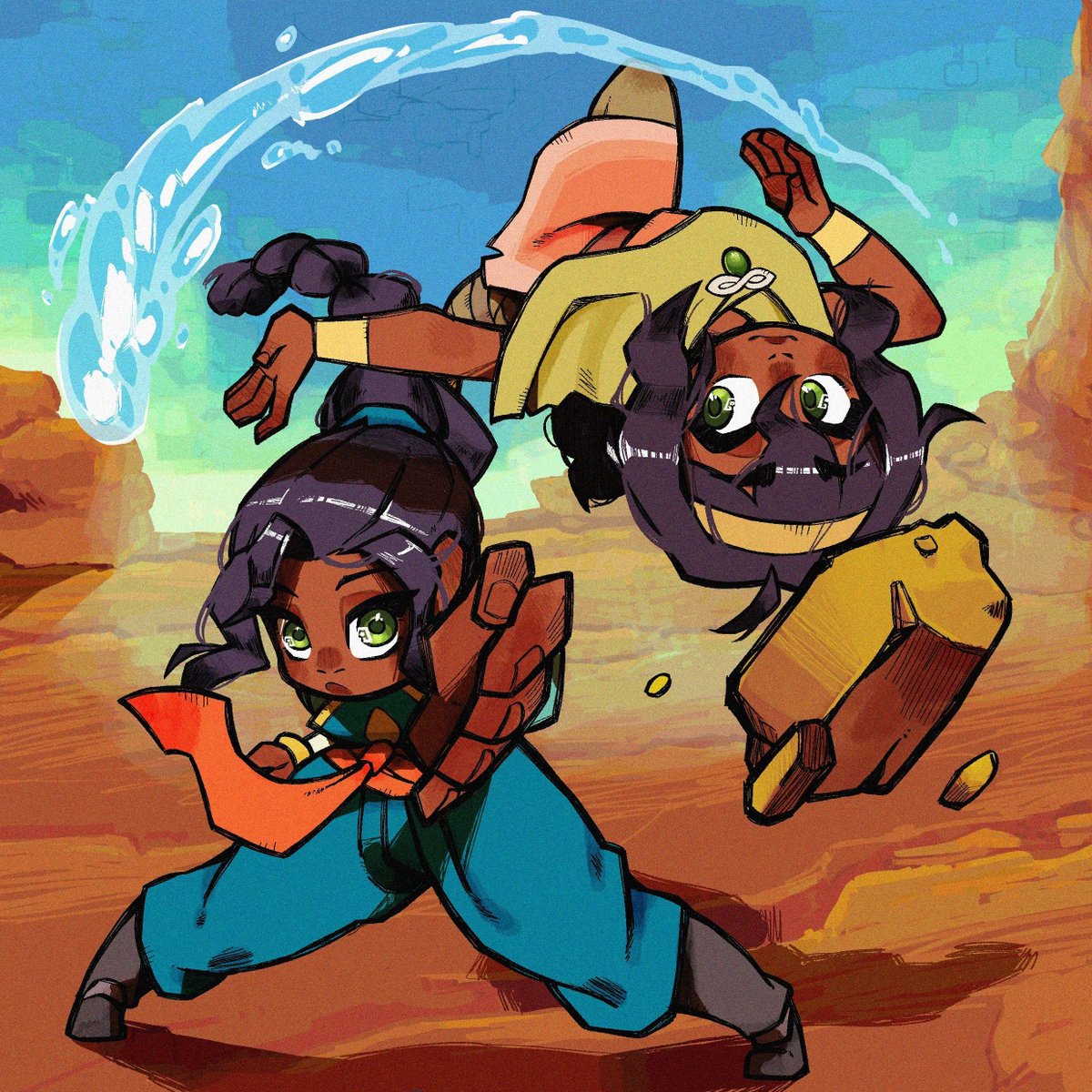 okidosan's tweet photo. Nisha and Pavi fanart!

#Avatarsevenhavens https://t.co/DdUGbIEVHk