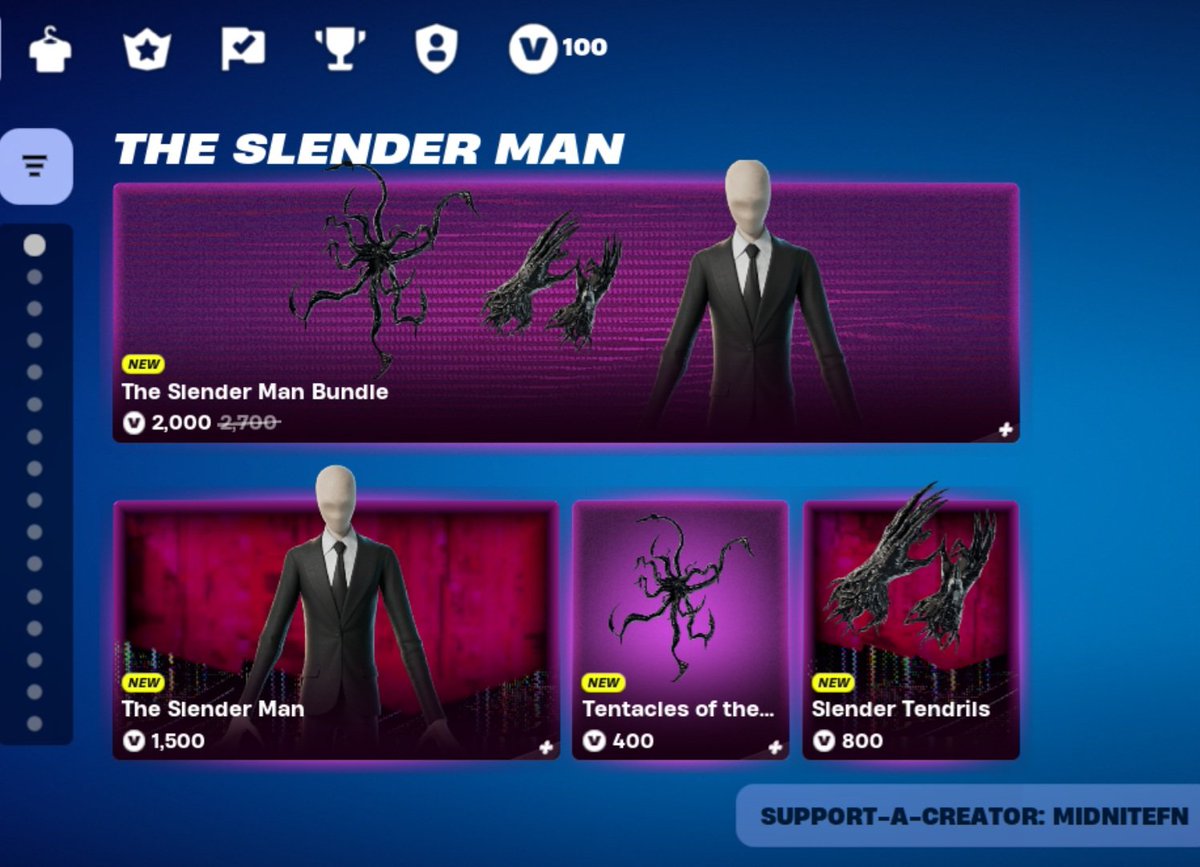 codeMidnitefn's tweet photo. #slenderman is now available in the #fortnite shop🔥👻 

Use code 'midnitefn' to support us 🩵 
Check the shop here👇 #epicpartner

https://t.co/FnI9tWoRHM https://t.co/6vmSXvlHGu