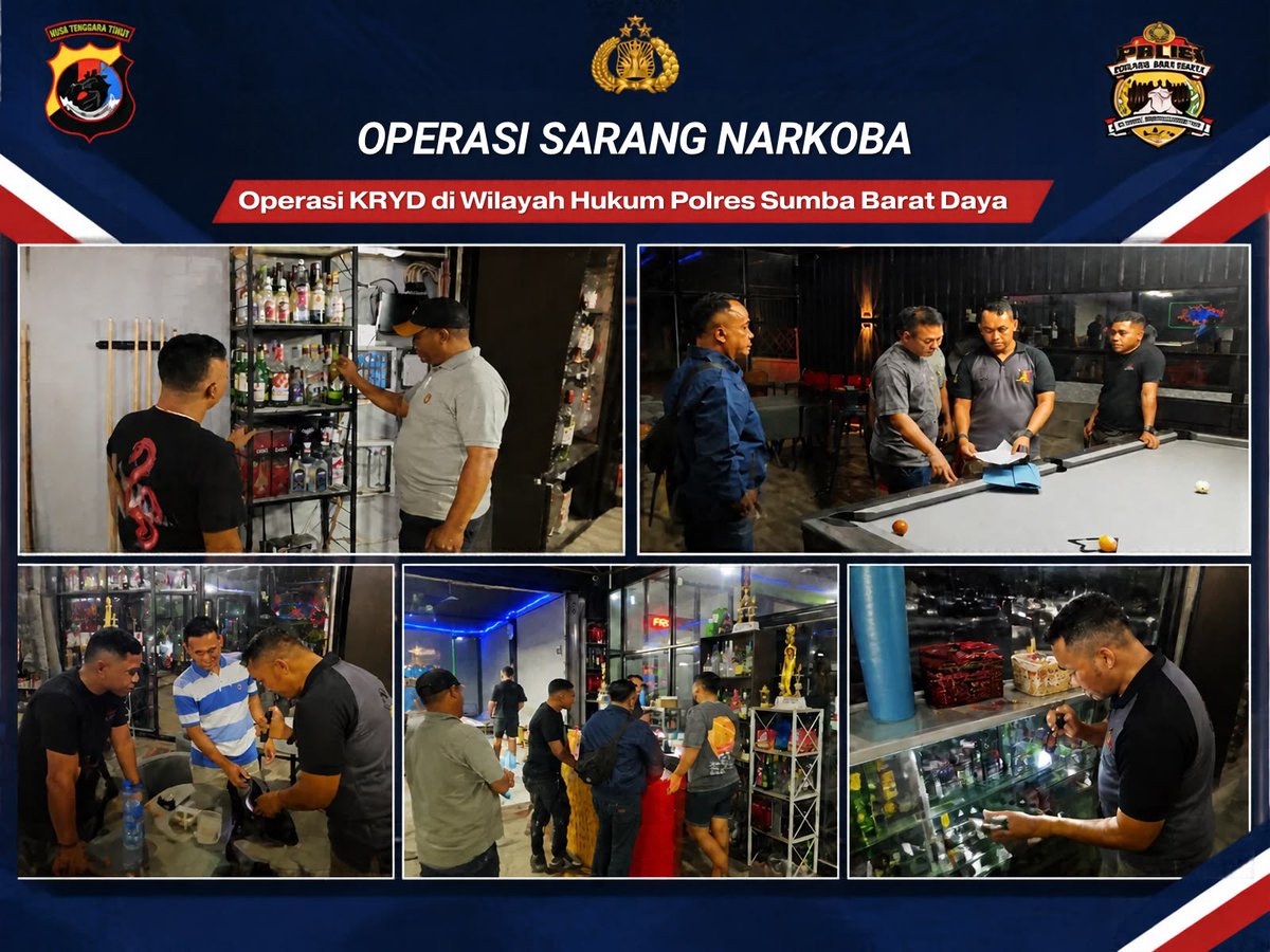 Humassbd_03's tweet photo. Satresnarkoba Polres Sumba Barat Daya melaksanakan KRYD/Operasi Sarang Narkoba dengan memberikan penyuluhan bahaya narkoba dan miras serta imbauan kamtibmas.

Polisi Bersama Masyarakat!

#PolriPresisi #PoldaNTT #PolresSumbaBaratDaya https://t.co/R3Usmg8TlB