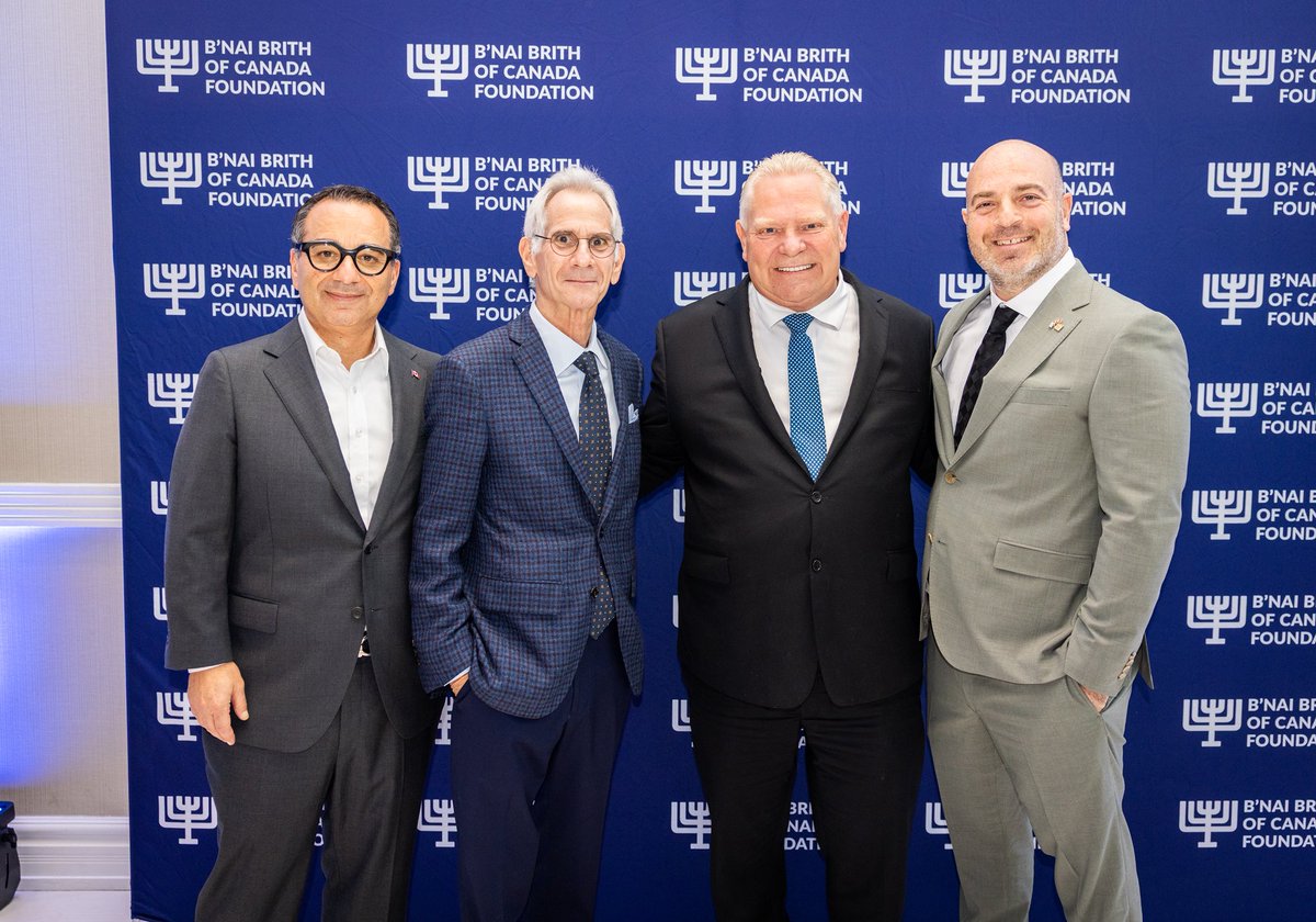 fordnation's tweet photo. This evening, I joined B’nai Brith Canada for their Award of Merit Gala to recognize their longstanding contributions to Ontario’s Jewish community.

For more than 150 years, B’nai Brith has championed human rights, fought antisemitism and provided support to vulnerable Canadians. We’ll keep working together to build safer, stronger communities across Ontario.