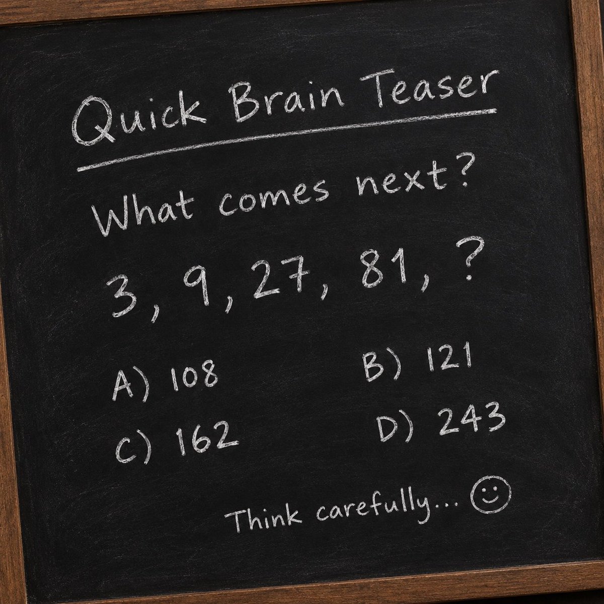 22Maye's tweet photo. 🧠 QUICK BRAIN TEST!

What comes next in this sequence?

2, 6, 12, 20, 30, ?

A) 36
B) 40
C) 42
D) 44

Think carefully before answering! 👀

Drop your answer below. 👇 https://t.co/u0Yc47a5Ah