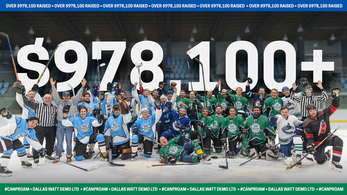 canucksautism's tweet photo. 🙌 ALL-STAR TOTAL FROM AN ALL-STAR WEEKEND! #CANProAm 🙌

Thank you to all the players, donors, sponsors & supporters who made our 8th annual charity tournament a huge success!

All funds raised go straight to CAN programs, training & accessibility initiatives across BC & beyond! ✨https://t.co/HYm2EbbWOY 

Presented by Dallas Watt Demo Ltd, a @BMGroupIntl company

@NHLAlumni • @Sportsnet • @TD_Canada •  @TheHockeyShopBC • @AstleyGilbert •  @SaveOnFoods • @CityOfSurrey • @AON_PLC •  @BAndMLimited • @CocaCola • @LimitlessAV •   @VKFreightways • @LAGASports • @NoDaysWastedCo • @IStageLines •  @WestinBayshore