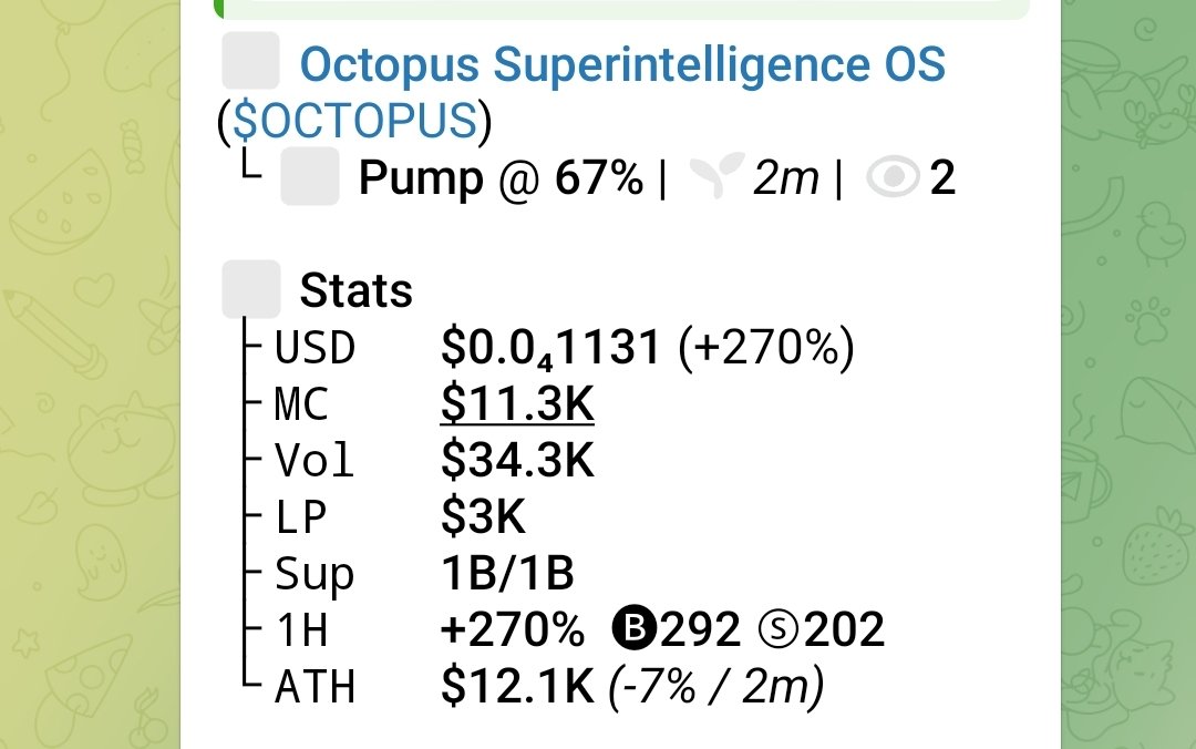 crypto_clo7's tweet photo. 2VR8LedaTDC6iKcLcm5mhkkzxu1XMqPVgaLRozvKpump
$OCTOPUS UP 2X https://t.co/BSsqwzQ9ZT