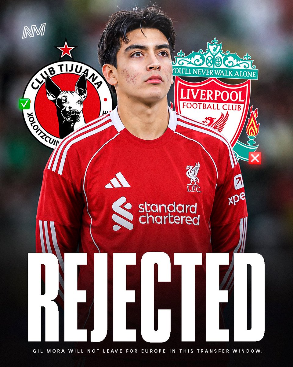 NextMexOficial's tweet photo. 🚨 IS HE STAYING?

Everything seems to suggest that Gil Mora will NOT move to Europe in the upcoming transfer window… or at least, that’s how things look right now.

A Mexican journalist asked Liverpool manager Andoni Iraola about the young Xolos star.

“I have my opinion, but I’m not going to talk about players who aren’t ours.”

Meanwhile, Mora’s agent, Rafaela Pimenta, recently suggested in an interview that major transfers don’t usually happen during the winter window.

Could we actually see Gil Mora stay in Mexican football for another season? ❌

What do you think? Should he move to Europe now or wait for the right opportunity? 👇
