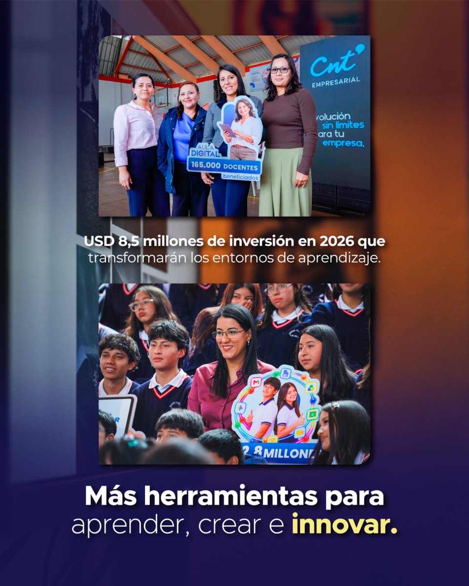 EduSuperiorEc's tweet photo. 📍 [QUITO] El viceministro Ramiro Torres, acompañó a la ministra @GildaAlcivarOk a la presentación de #AulaDigitalEc, iniciativa que incorpora tecnología, inteligencia artificial y nuevas herramientas para transformar la formación académica en Ecuador. https://t.co/l1KtAmWga5