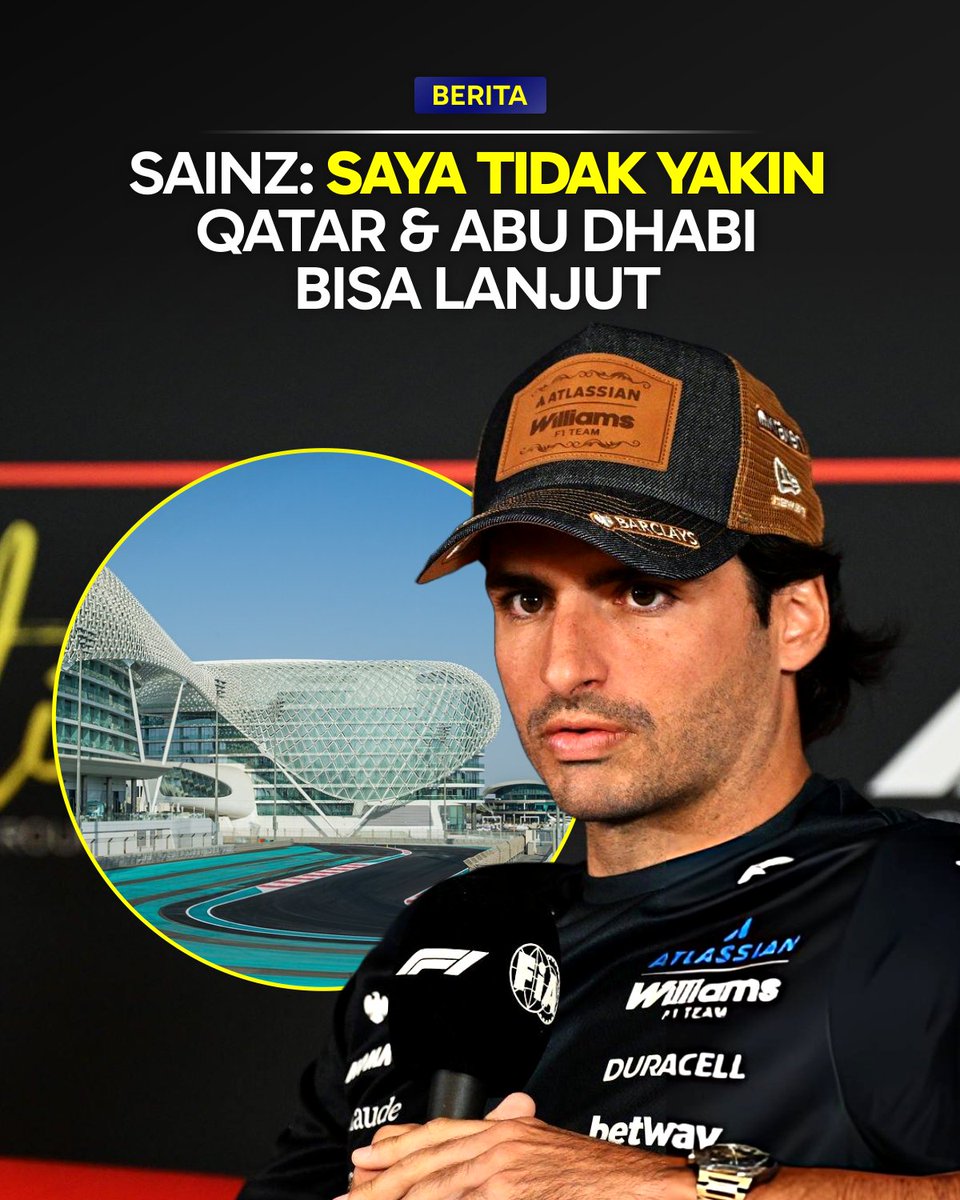 f1speed_indo's tweet photo. 🚨Carlos Sainz ungkapkan kalau dia tidak begitu yakin bahwa GP Qatar dan GP Abu Dhabi bisa tetap diadakan dengan situasi Timur Tengah yang masih tidak stabil.

Sainz juga mengatakan kalau pembalap tidak punya kuasa terhadap kondisi yang dihadapi dan harus percaya terhadap F1 serta FIA bahwa mereka akan buat keputusan yang tepat.

🗣️:  "Jika FIA dan F1 memutuskan bahwa kondisi tersebut masih aman & langkah yang tepat, maka sebagai pembalap kita harus ikut apa pun keputusannya. Kita tidak memiliki akses informasi sebanyak yang mereka miliki. Jadi kita perlu ikut arahan mereka dan percaya keputusan yang mereka ambil."

Terkait ucapannya yang "tidak yakin" GP Qatar & Abu Dhabi tetap diadakan, setelah sesi konferensi pers dilaporkan terdapat staf dari Formula 1 yang berbicara kepada Sainz dan memintanya klarifikasi pernyataan tersebut.

F1 sendiri sangat yakin & tetap ingin kalau dua balapan penutup bisa tetap diadakan sesuai lokasi & jadwalnya meski situasi di Timur Tengah yang masih menunjukan eskalasi yang tidak stabil.

Sama halnya dengan pihak Qatar serta Abu Dhabi yang ngotot kalau negaranya baik-baik saja & bisa menjamin keamanan semua pihak agar balapan F1 tetap bisa diadakan di sana.