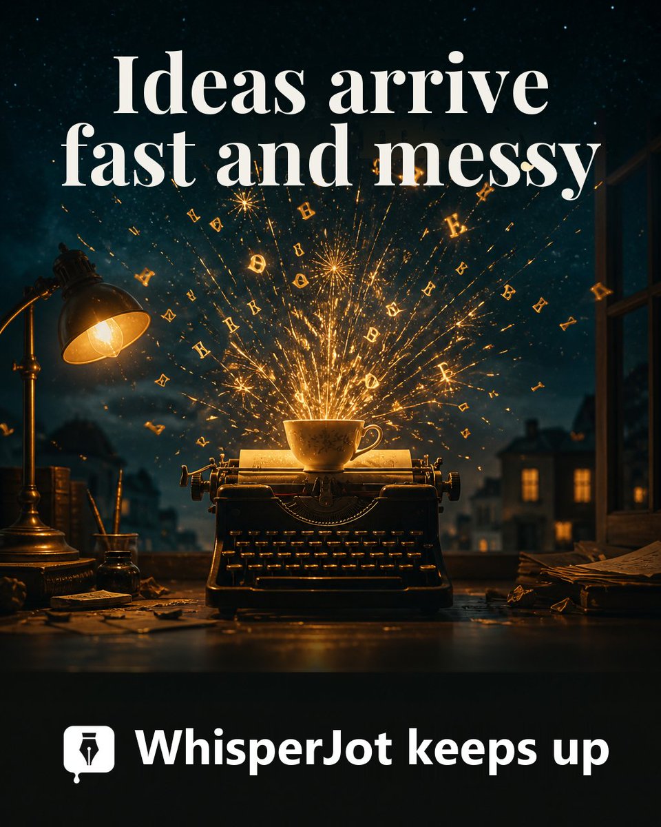 whisperjot's tweet photo. Best ideas show up while you're pacing with a coffee, not sitting at the desk.

Say them out loud. WhisperJot types them where your cursor is.

Try today: https://t.co/6kVyW51RGz https://t.co/XIOAMPSze9