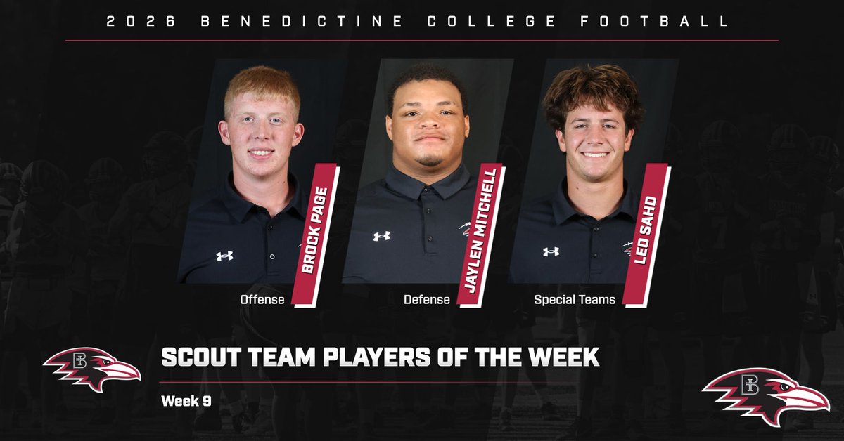 RavenFootballBC's tweet photo. Week 9 Scout Team Players of the Week!! 

#UnleashGreatness https://t.co/WFOKyedr7m