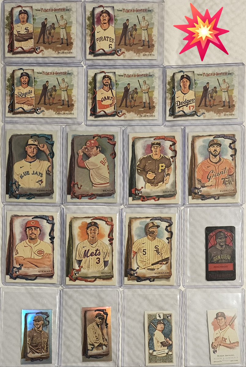 3bangerbreaks's tweet photo. #Hits from the 2026 #Topps #Allen & #Ginter #Baseball #PYT #Hobby #Box #Break
#TBBCrew #MLB #TBBReposts #TBBBreakCredit #TBBSwag #Free #Month #whodoyoucollect #tradingcards #thehobby https://t.co/o7wq4kXzMV