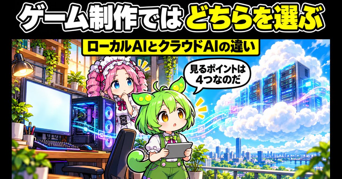 Purin_Games_Ch's tweet photo. AI素材、自分のPCとWebどっちで作るか迷ってない？💻

最初に決めるのは性能より
「今この情報を外へ送ってよいか」

4つの見るポイントで比べる早見表と判断フロー付き

👇記事
https://t.co/yOZ640763v
#ゲーム制作 #生成AI #個人開発 #ずんだもん #四国めたん https://t.co/J1Eyfv9ePY