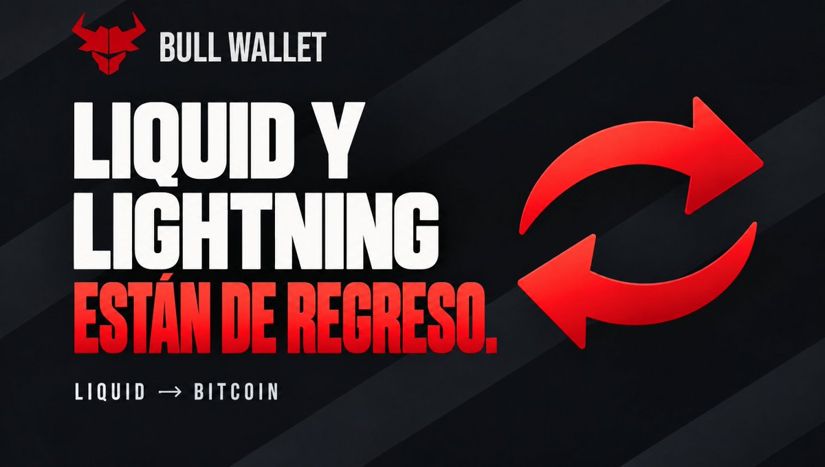 BullBitcoinES's tweet photo. Recuerda: Liquid y Lightning están de vuelta en BULL Wallet.

Ahora puedes enviar y recibir pagos de Lightning y cambiar L-BTC de vuelta a Bitcoin on-chain. 

Los pagos de Liquid también se han reanudado en BULL Exchange. https://t.co/PmA7ixQo14