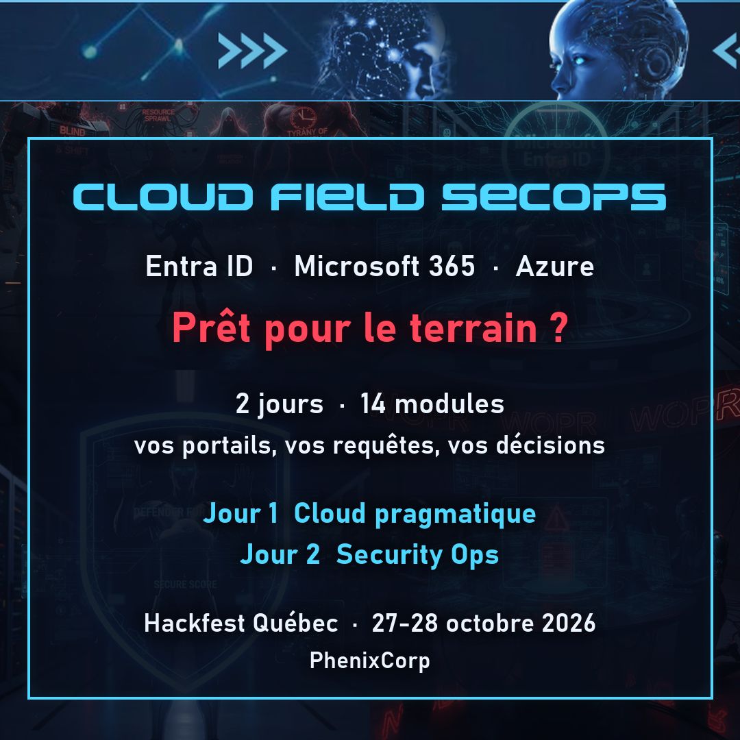 hackfest_ca's tweet photo. FORMATION HACKFEST: il reste 3 jours pour s'inscrire à CLOUD PRAGMATIQUE &amp; SECURITY OPS

Info &amp; Inscription:  https://t.co/zAzjT1tN0n
#Cybersecurity #hacking #cloud #SecurityOps #infosec https://t.co/ATgLUj5lZr
