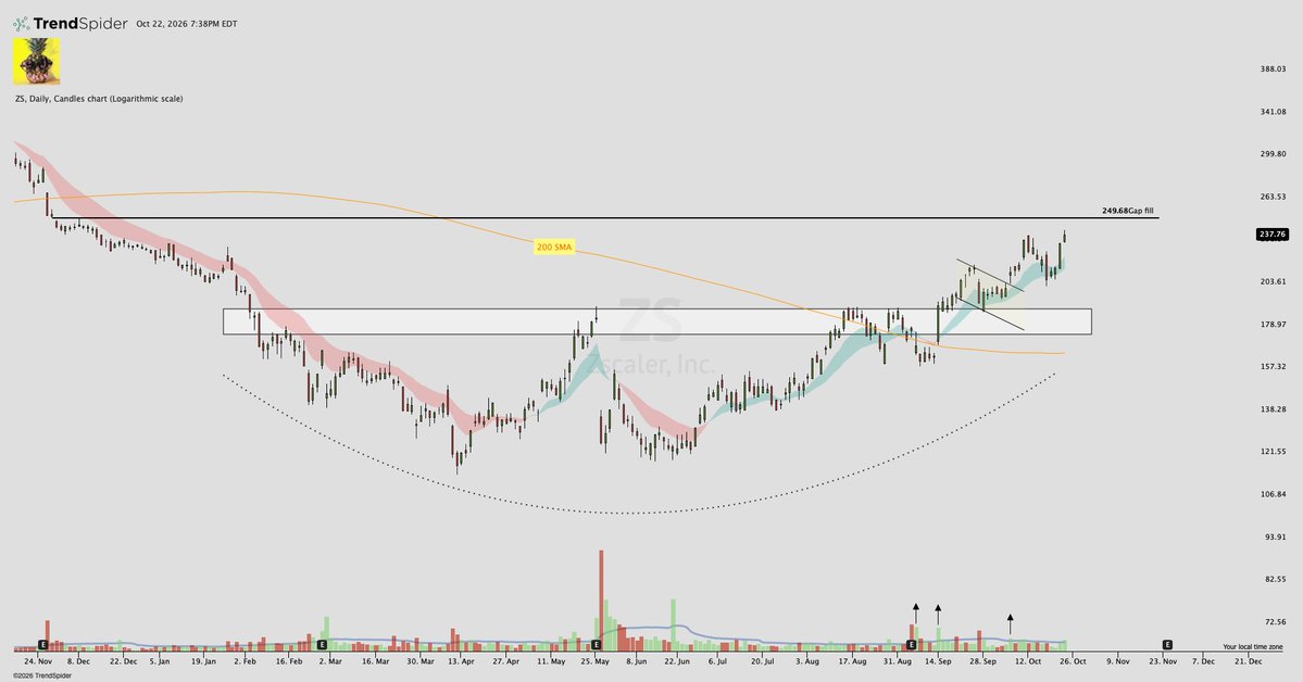 CJsCalls's tweet photo. $ZS Zscaler Inc Daily  🖥

Another strong looking software name transitioning well into Stage 2

Initial target above remains the 249.68 gap fill https://t.co/SQuWHKuXLu