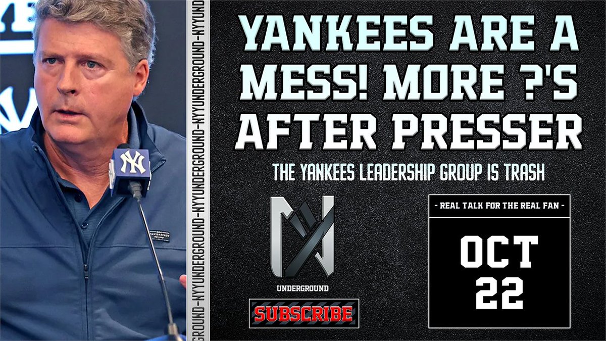 SimonettiSource's tweet photo. YANKEES ARE A MESS! | MORE QUESTIONS AFTER DISASTER PRESSER

LIVE: https://t.co/ROzHOfCRgP https://t.co/tS47xafe8N