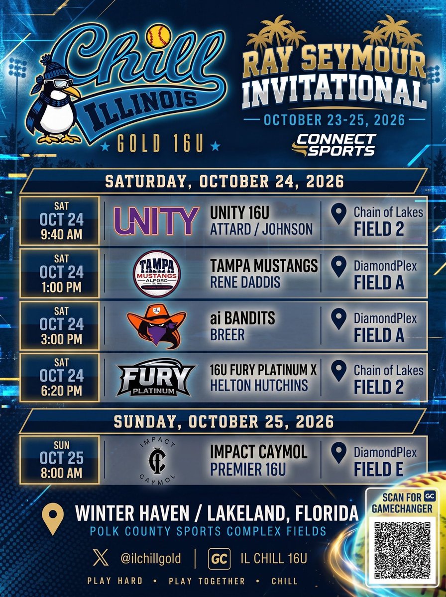 katieharpersb's tweet photo. This weekend my @ILChillGold 16u team is heading down to Lakeland, FL to compete in the Ray Seymour Invitational. I’m excited to compete in another fall tournament and look forward to facing some good competition. @coachjimdonovan @themaineventsb @TOP_D1RECRUITS https://t.co/kOjBrCbwGW