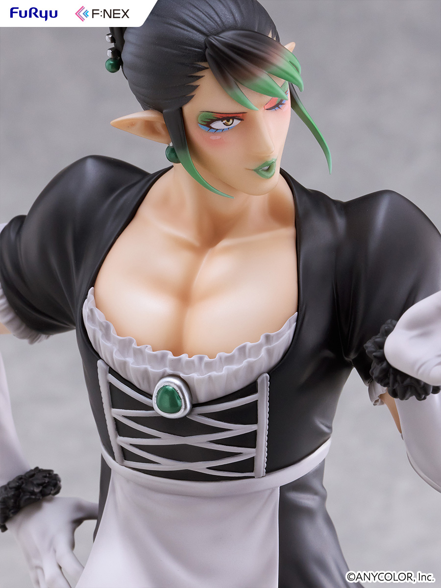 INSIDEjp's tweet photo. にじさんじ・花畑チャイカが“投げキッス”姿でフィギュア化！「美術解剖学に則った筋肉美」「ニーハイソックスは肌がほんのり透ける質感」などパワーワード満載
https://t.co/0zhx7ovy5Y

投げキッスの指さす方向を自分に向けると、まるで目が触れ合うような嬉しい仕掛けも。 https://t.co/4mRLNdDGJB