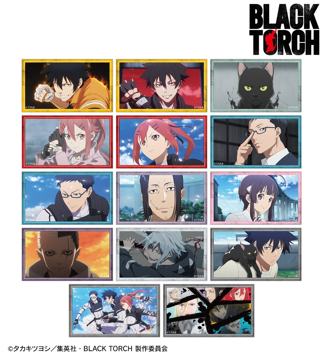AMNIBUS's tweet photo. 【予約開始】TVアニメ『BLACK TORCH』より「トレーディング場面写缶バッジ」「トレーディング場面写イラストカード」などの予約受付を開始しました！この機会にぜひご予約ください！
https://t.co/QiLGyCjysd #BLACKTORCH https://t.co/A8Ots4Z2l2