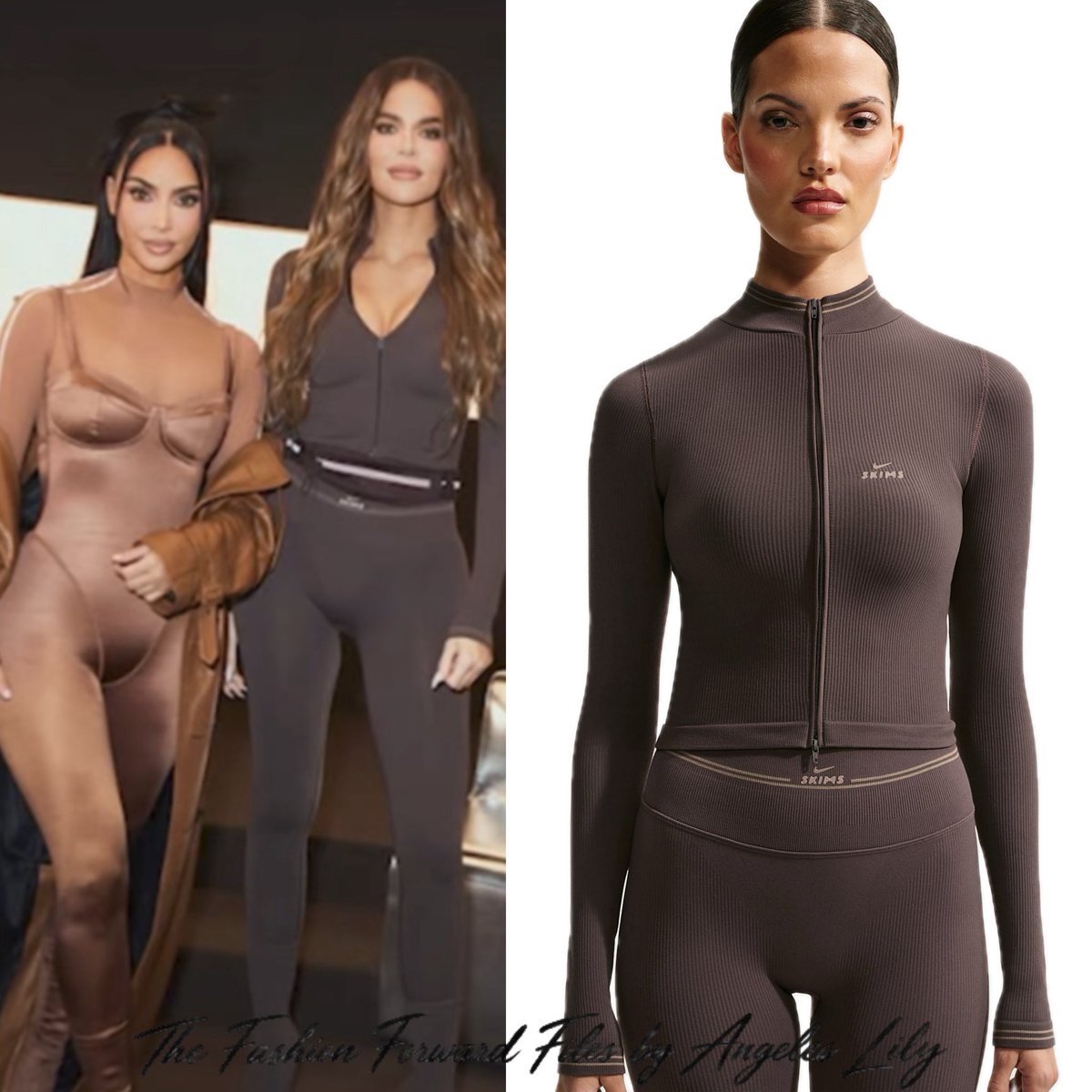 FashFwrdFiles's tweet photo. Khloe Kardashian wears a NikeSKIMS Ribbed Seamless Women's Cropped Full-Zip Jacket in the NSKM Phoenix/NSKM Truffle brown colorway #khloekardashian #nikeskims #nike #skims #fullzipjacket #kardashianstyle #thekardashians #kuwtk #celebritystyle #activewear #styleinspo #trending https://t.co/v2izGVrkF6